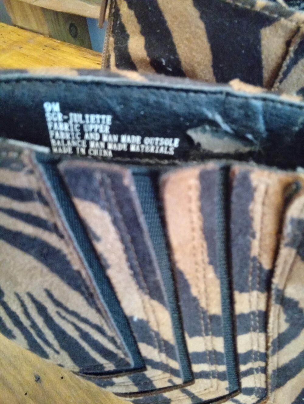 Sugar "Juliette" Size 9 Brown & Black Zebra Print 3" Wedge Ankle Boots - Picture 5 of 13